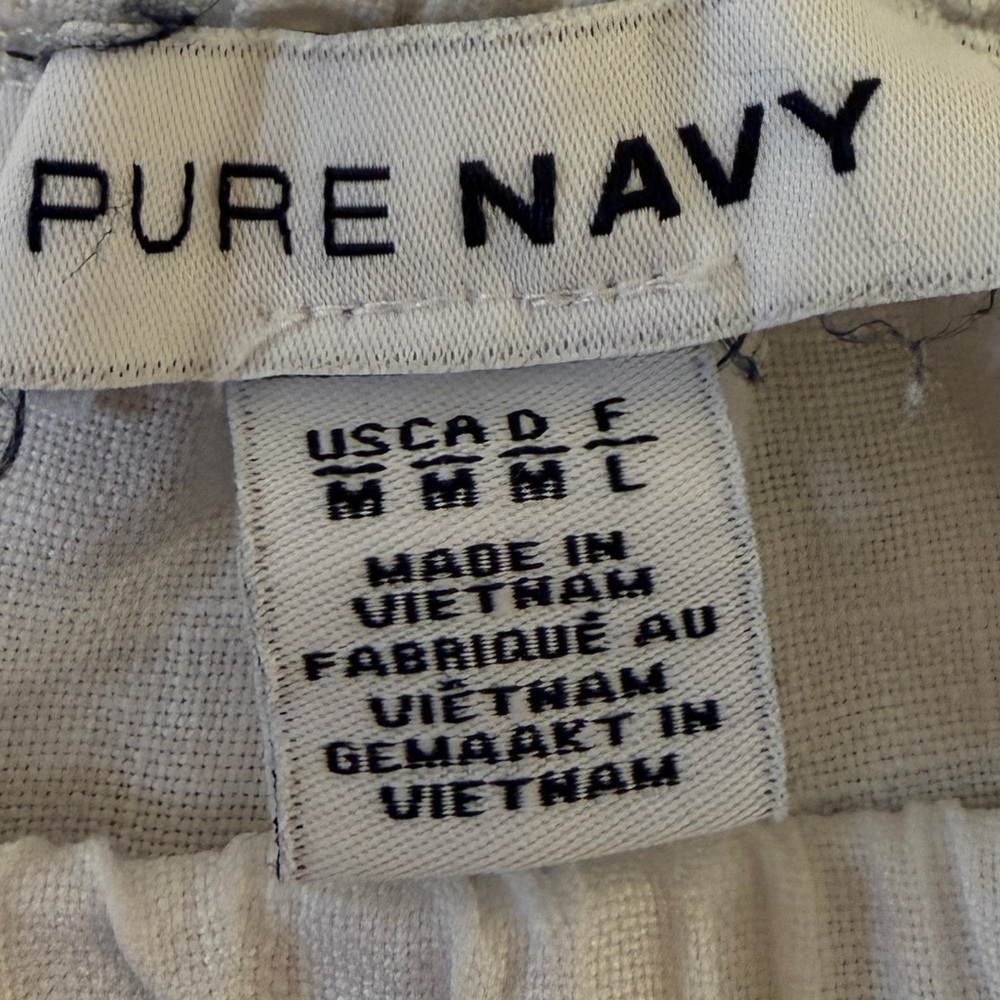 Pure Navy Brand - White Linen Elastic-Waist Women’s Shorts - Picture 10 of 11